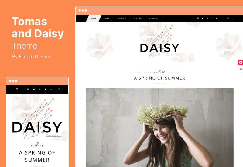 Tomas and Daisy Theme - Personal Blog WordPress Theme