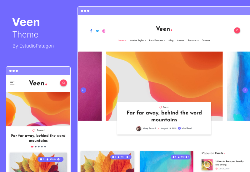 Veen Theme - Minimal Lightweight Blog for WordPress Theme