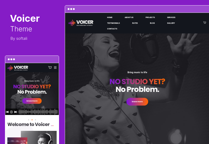 Voicer Theme - Recording and Sound Studio WordPress Theme