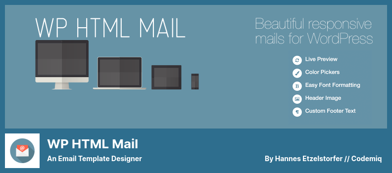 WP HTML Mail Plugin - an Email Template Designer