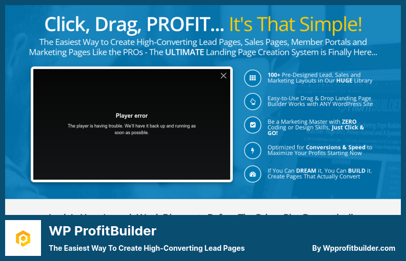 WP ProfitBuilder Plugin - The Easiest Way to Create High-Converting Lead Pages