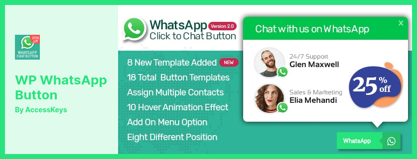 WP WhatsApp Button Plugin - a Premium WhatsApp Button Plugin for WordPress