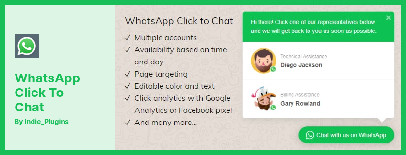 WhatsApp Click to Chat Plugin - a WhatsApp Plugin for Your Customer Support Channel