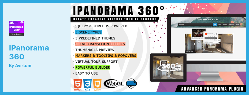 iPanorama 360 Plugin - Virtual Tour Builder for WordPress