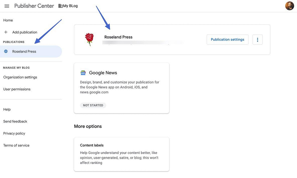 how to publish on Google News Publisher Center