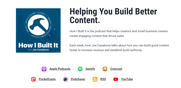 how i built it by joe casabona podcast example