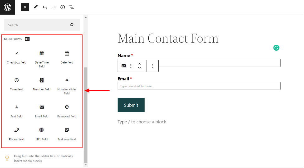 Create Main Contact Form