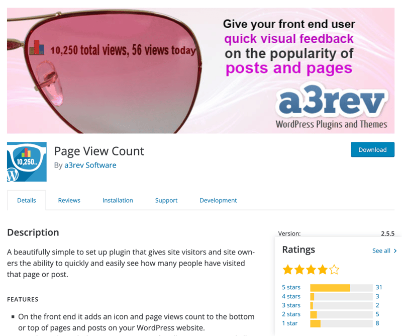 Page View Count plugin