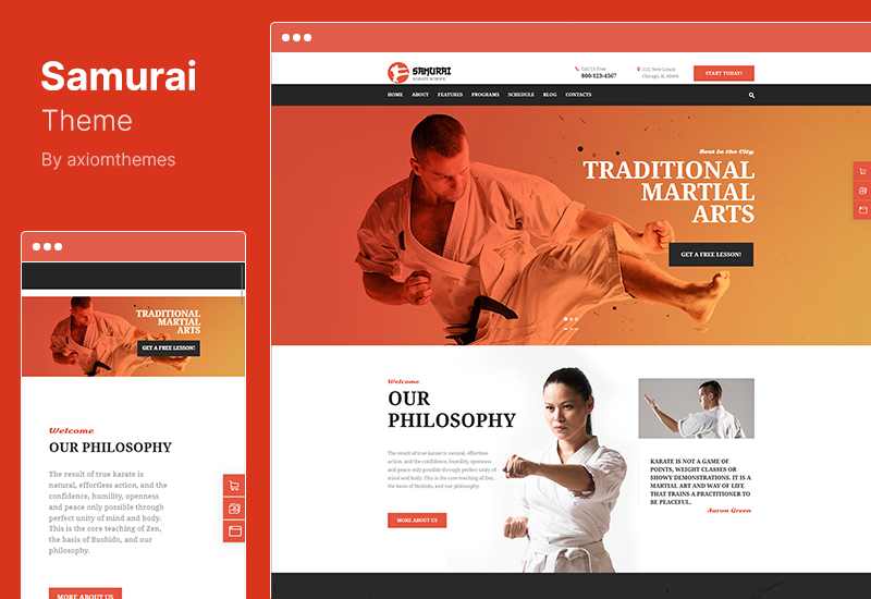 Samurai Theme - Karate School Fitness Center WordPress Theme
