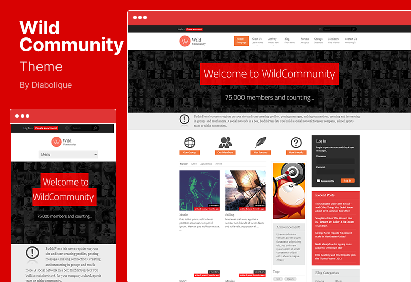 WildCommunity Theme - BuddyPress Community  WordPress Theme