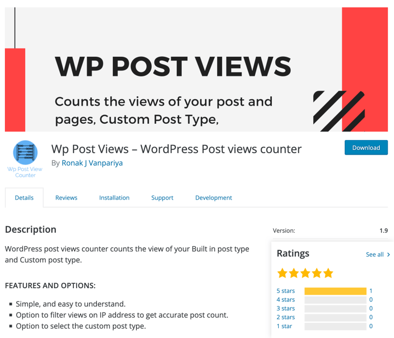 WP Post Views plugin
