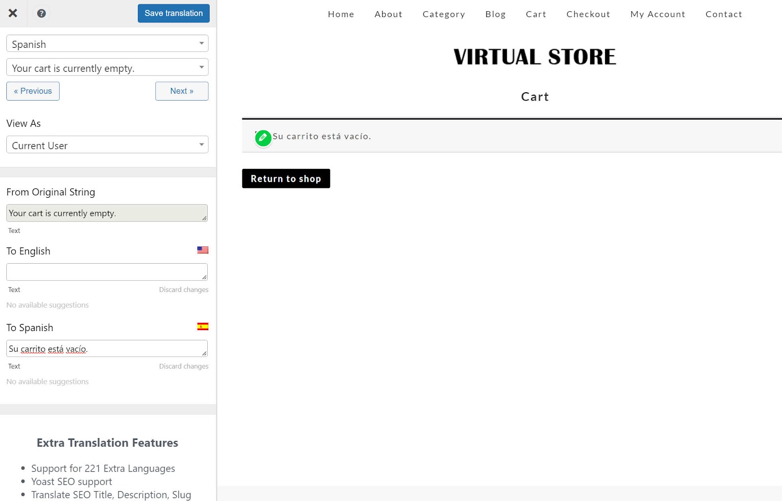 How to Translate WooCommerce Cart Page