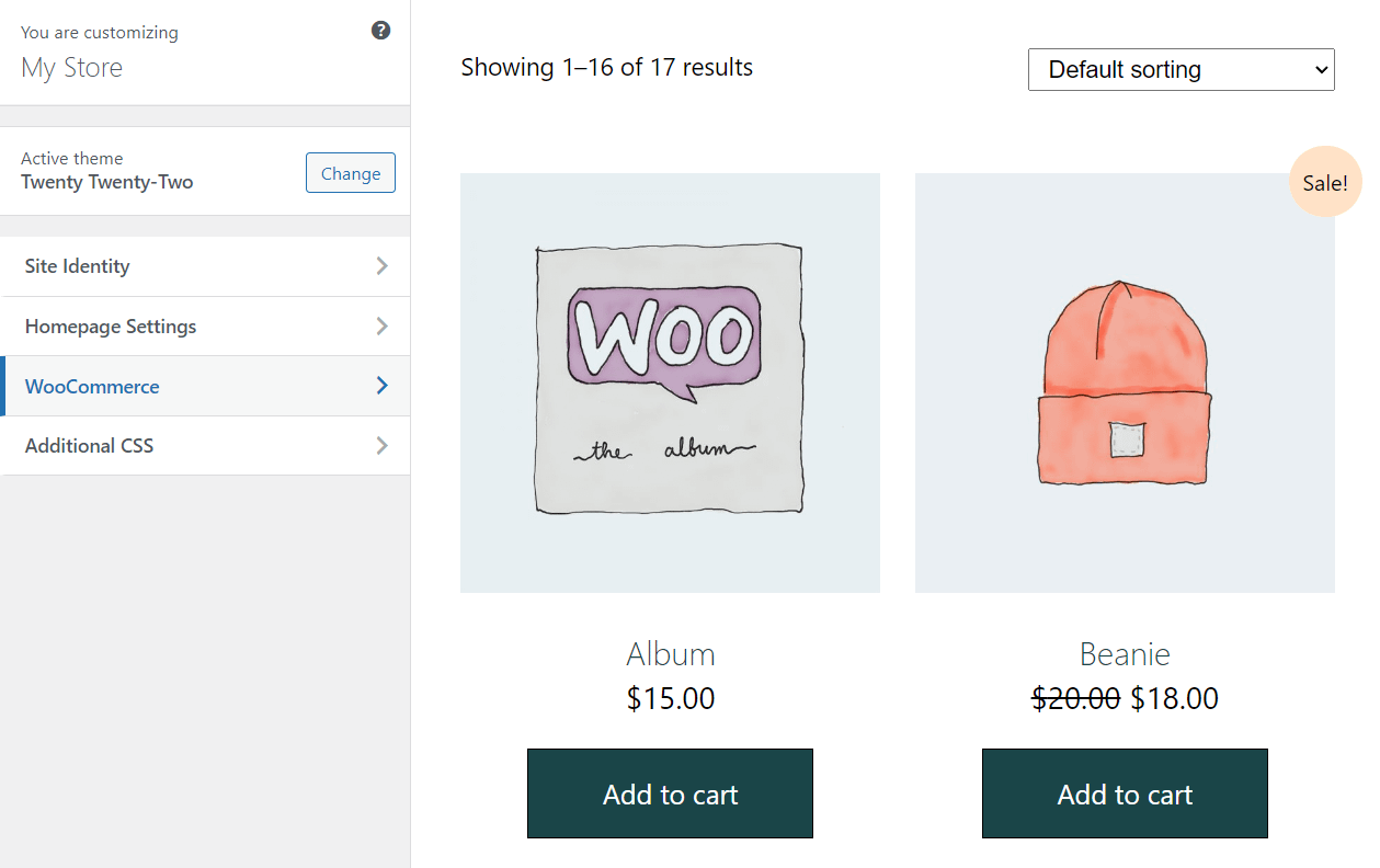 Configuring the WooCommerce display settings