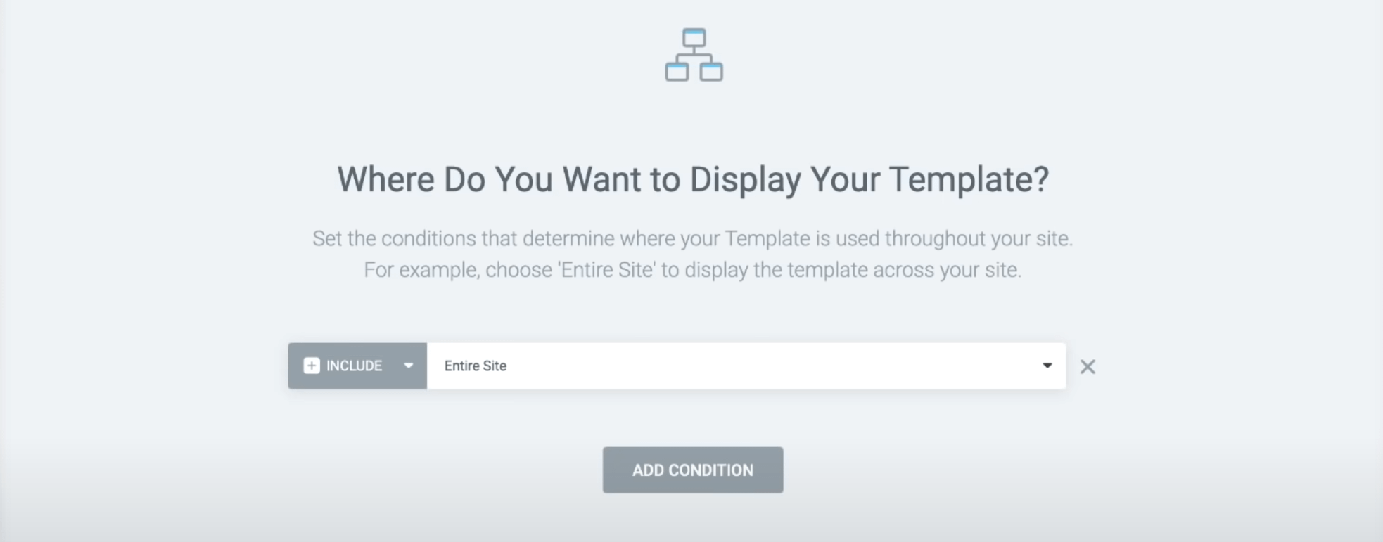 Choosing on which pages to display an Elementor template