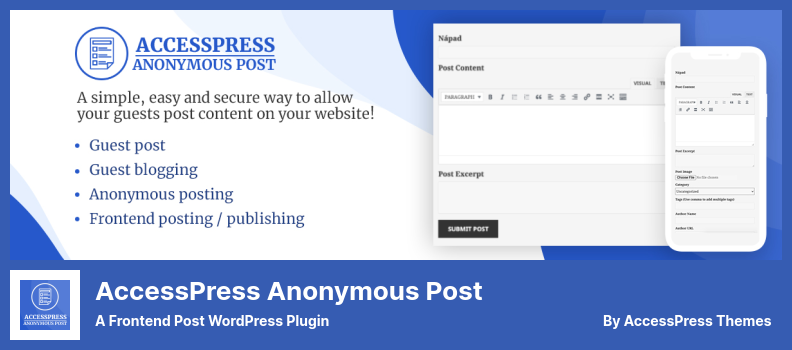 AccessPress Anonymous Post Plugin - A Frontend Post WordPress Plugin