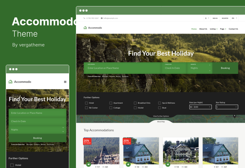 Accommodo Theme - Accommodation Travel WordPress Theme