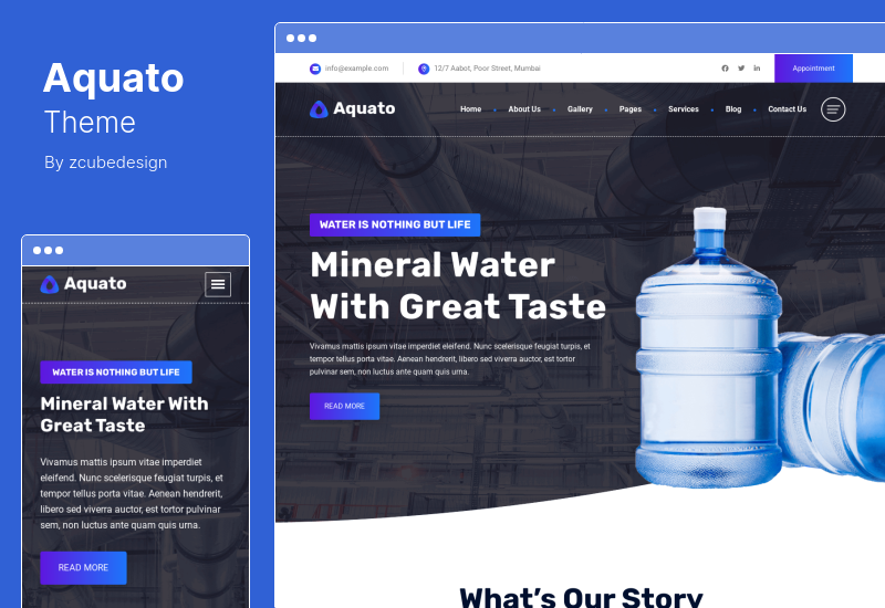 Aquato Theme - Drinking Water Delivery WordPress Theme