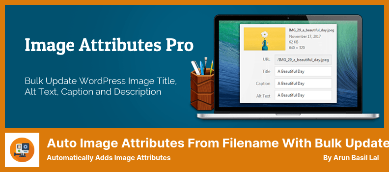 Auto Image Attributes From Filename With Bulk Updater Plugin - Automatically Adds Image Attributes