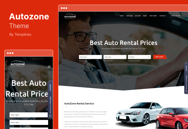 Autozone Theme - Auto Dealer  & Car Rental WordPress Theme