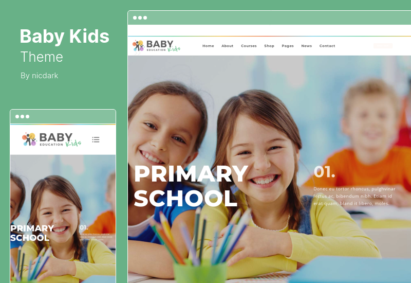Baby Kids Theme - Education Primary School Children WordPress Theme