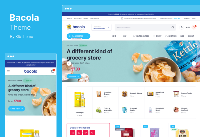Bacola Theme - Grocery Store and Food eCommerce WordPress Theme