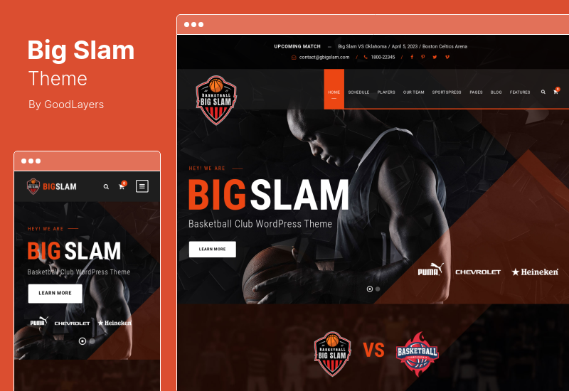 Big Slam Theme -  Sport Clubs WordPress Theme