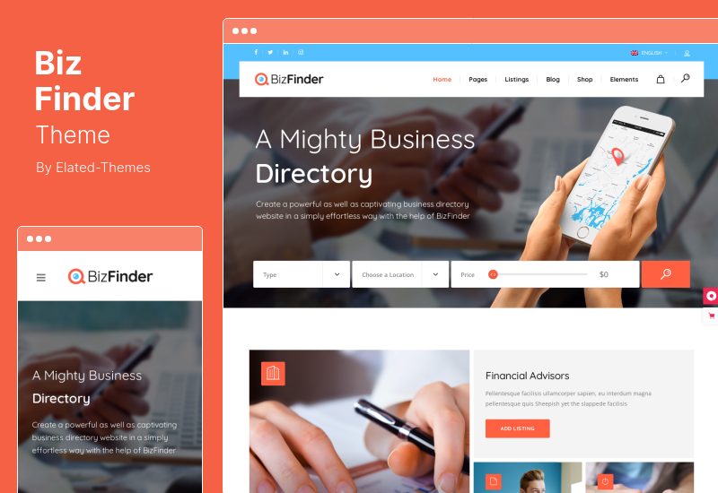 BizFinder Theme - Business Directory WordPress Theme