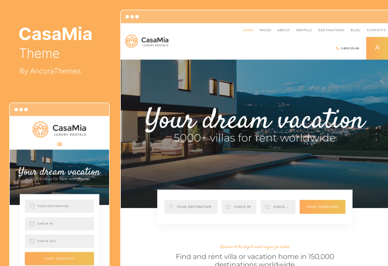 CasaMia Theme - Property Rental Real Estate WordPress Theme