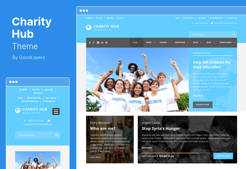 Charity Hub Theme - Nonprofit Fundraising WordPress Theme