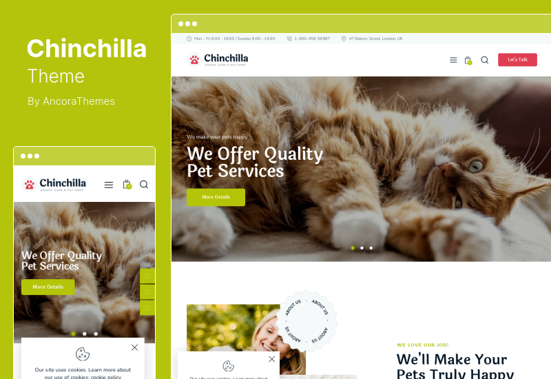Chinchilla Theme - Animal Care & Pet Shop WordPress Theme