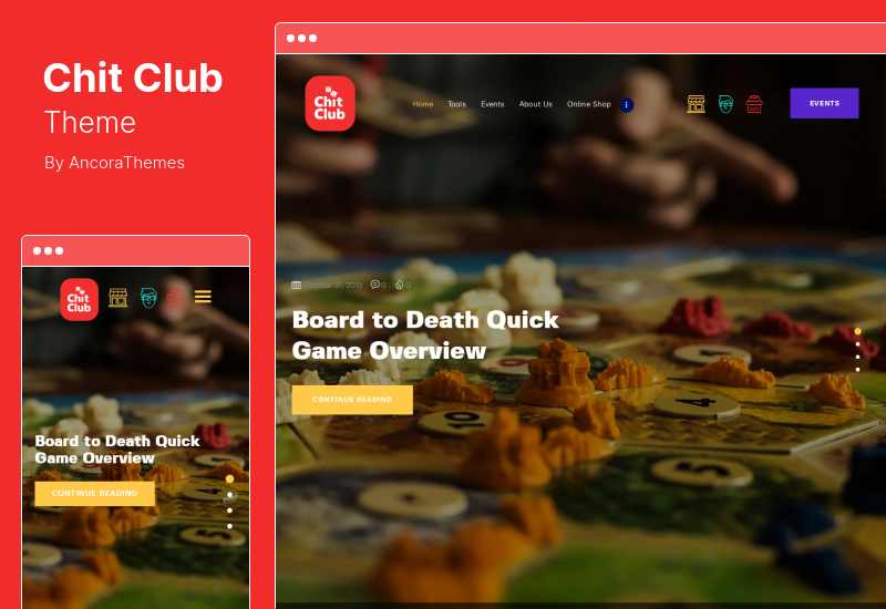 Chit Club Theme - Board Games Club  Anticafe WordPress Theme