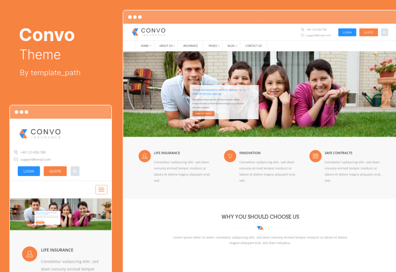 Convo Theme - WordPress Theme for Business and Insurance