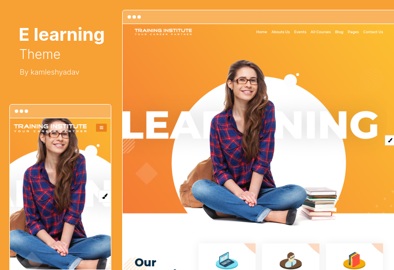 E learning Theme - Education  Training Institute WordPress Theme