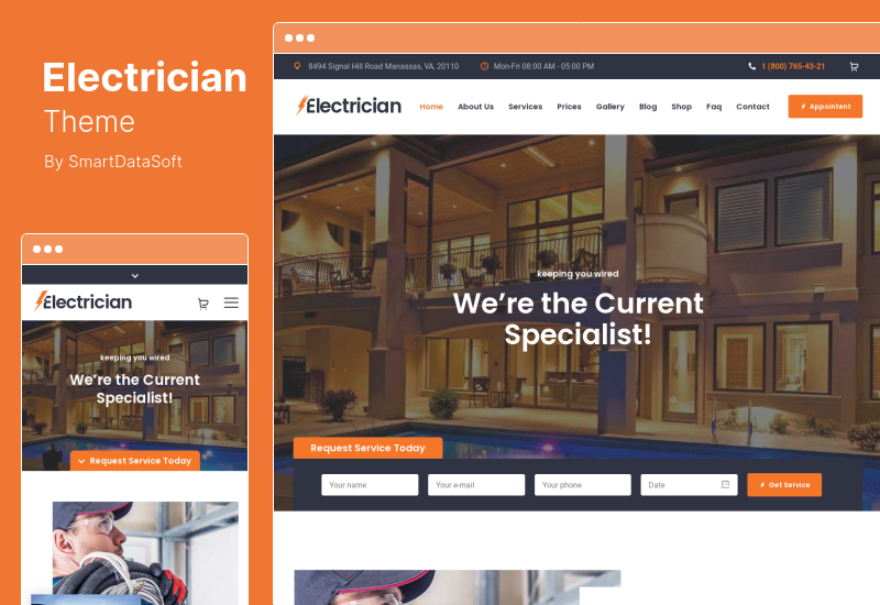 Electrician Theme - Electricity Services WordPress Theme
