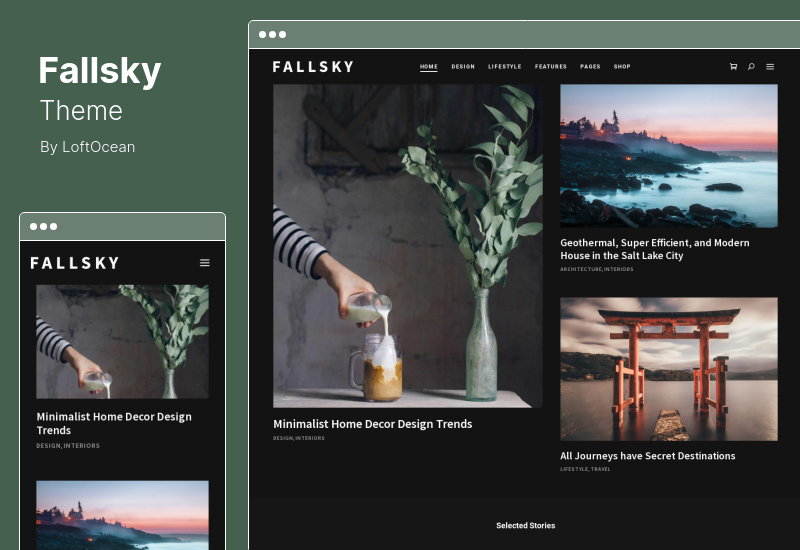 Fallsky Theme - Lifestyle Magazine WordPress Theme With Shop