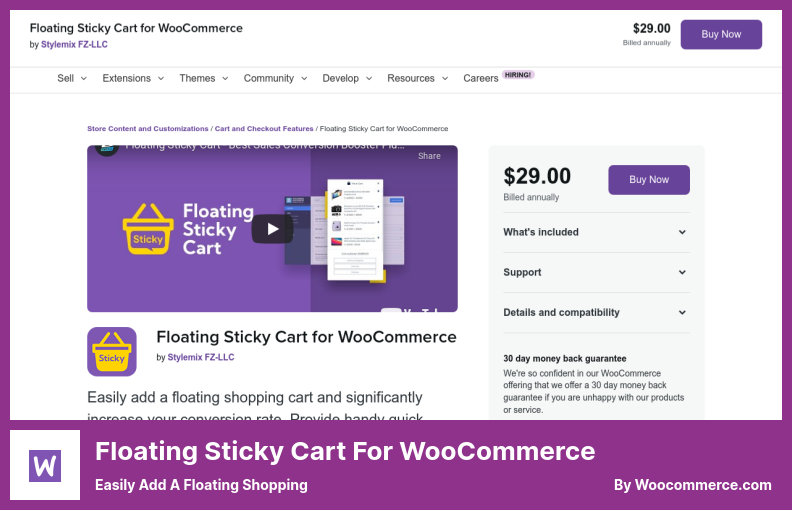 Floating Sticky Cart for WooCommerce Plugin - Easily Add a Floating Shopping
