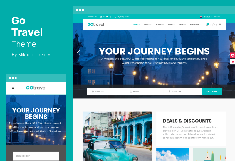 GoTravel Theme - Travel Agency WordPress Theme