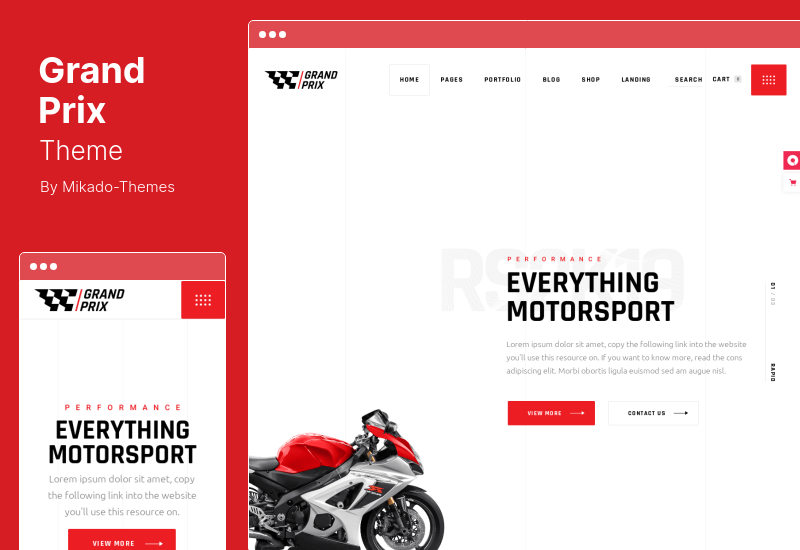 GrandPrix Theme - Motorcycle WordPress Theme