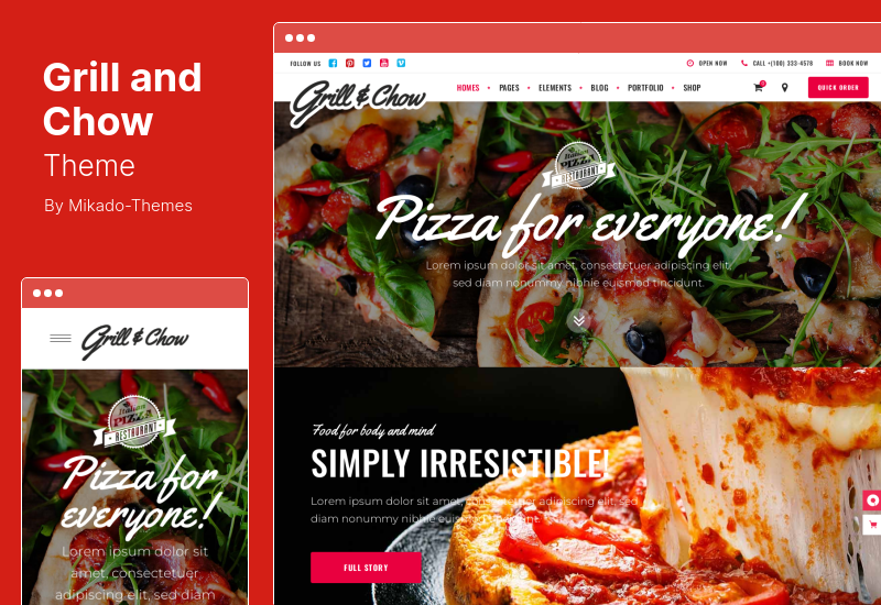 Grill and Chow Theme - Fast Food & Pizza WordPress Theme