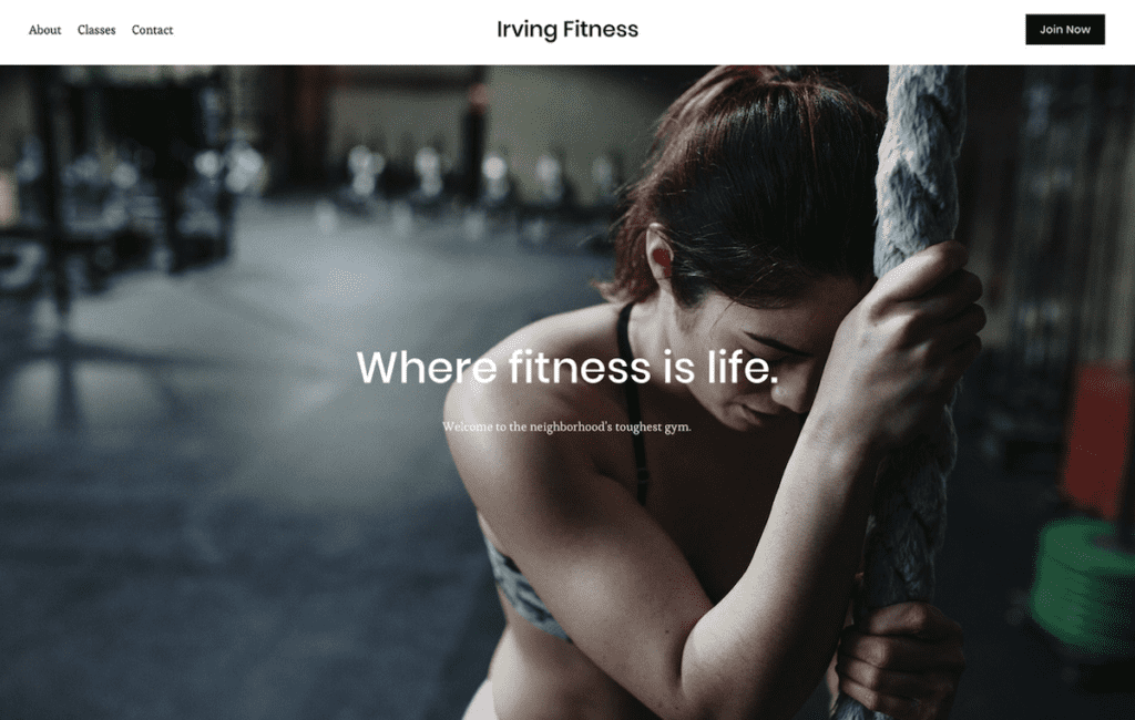 Irving fitness business Squarespace template