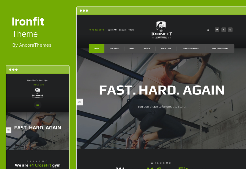 Ironfit Theme - Fitness, Gym and  Crossfit WordPress Theme