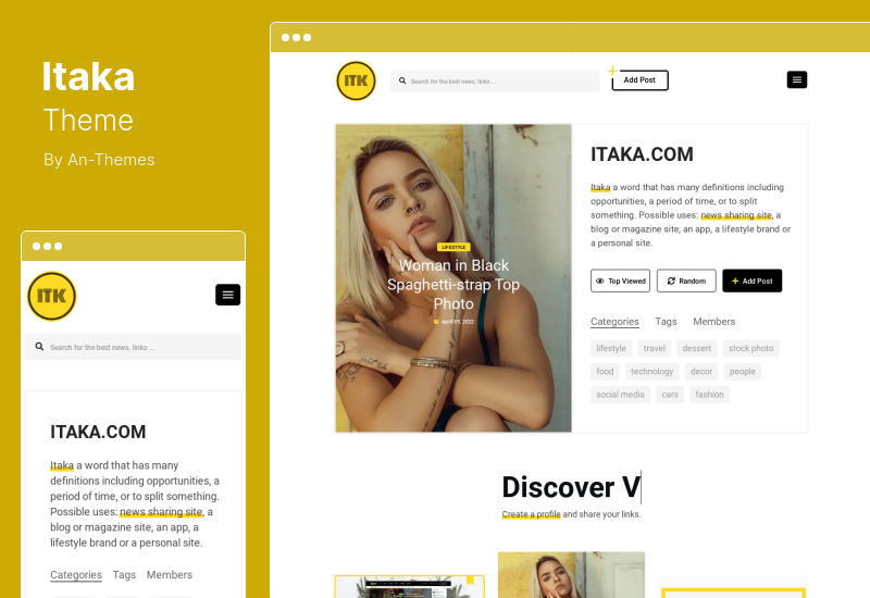 Itaka Theme - Content Sharing WordPress Theme