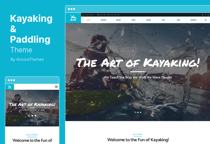 Kayaking & Paddling Theme - Kayaking / Paddling / Water Sports & Outdoors WordPress Theme