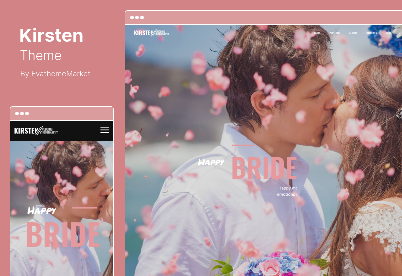 Kirsten Theme - Clean Wedding Photography WordPress Theme