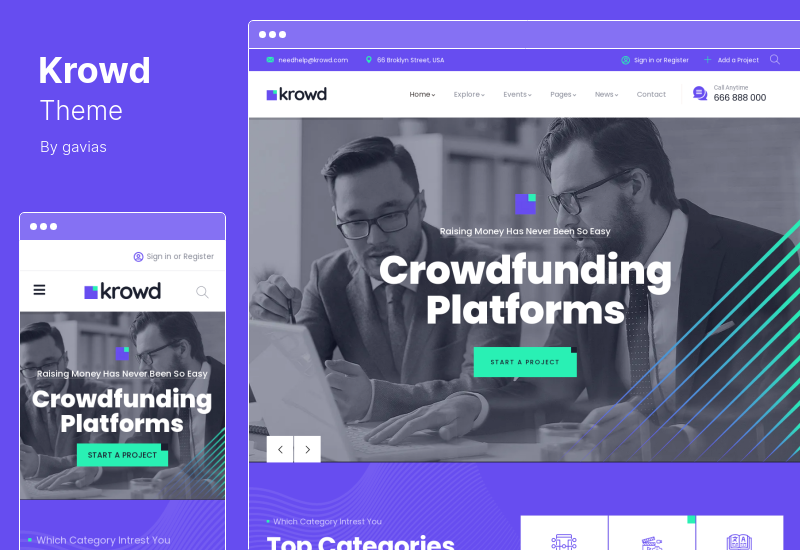 Krowd Theme - Crowdfunding  Charity WordPress Theme