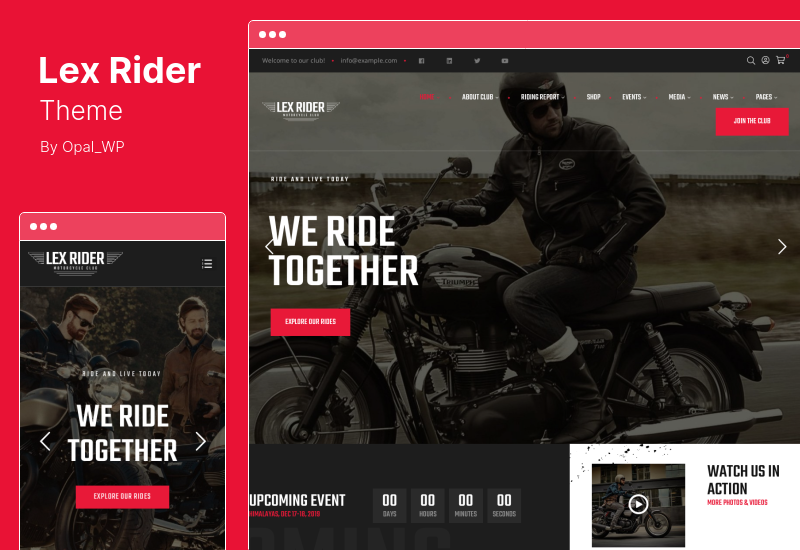 LexRider Theme - Motorcycle Club WordPress Theme