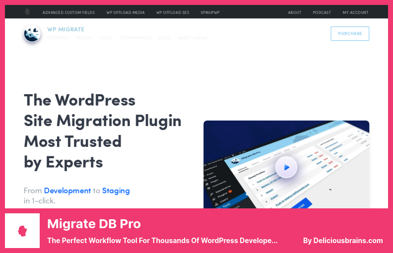 Migrate DB Pro Plugin - The Perfect Workflow Tool For Thousands Of WordPress developers