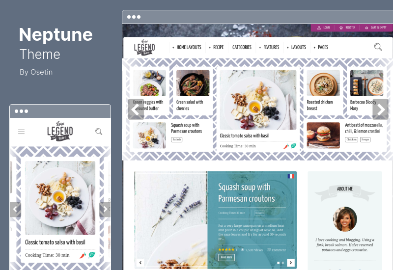 Neptune Theme - WordPress Theme for Food Recipe Bloggers  Chefs