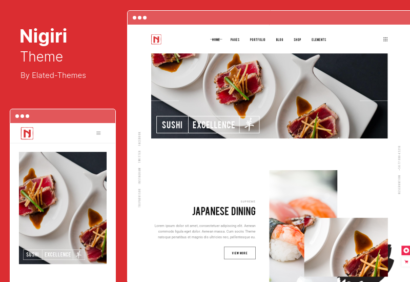 Nigiri Theme - Modern Restaurant WordPress Theme