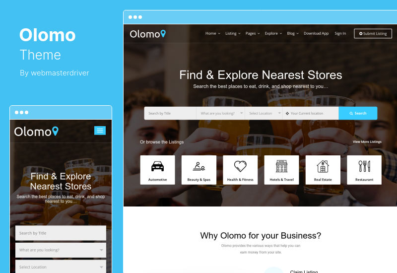 Olomo Theme - Advance Business Directory & Listings WordPress Theme